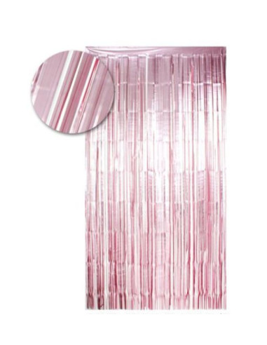 Cortina de flecos rosa mate 1x2m | Ducaval | Envíos 24/48h