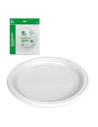 Plato llano blanco 25cm 5und reutilizable