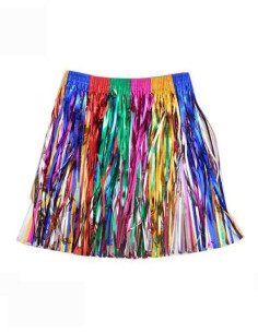 Falda tinsel multicolor de adulto 40cm.
