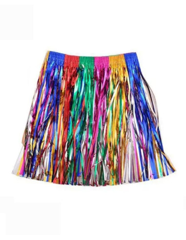 Falda tinsel multicolor de adulto 40cm.