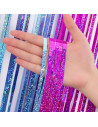 Cortina de flecos fucsia y azul 1 x 2mts