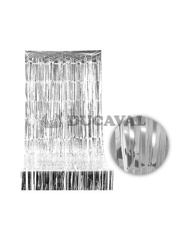 Cortina de flecos plata 1x2m.Ducaval 2448 ho envios