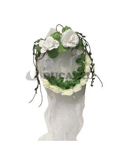 Velo blanco novia con flores | Ducaval | Envíos 24/48h