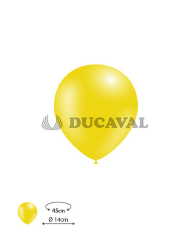 Globos látex amarillo limón 100 und. 45cm. Ducaval  Envios 2448horas