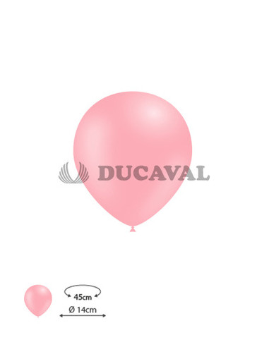 Globos látex rosa baby 100 und. 45cm. Ducaval 2448 horas