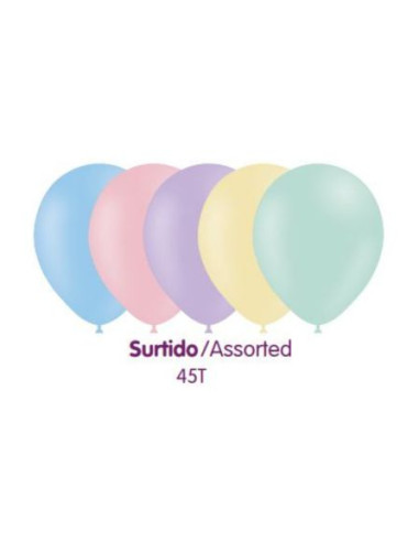 Globos 100 u 45 cm perim Colores surtidos P28 Ducaval 2448 horas