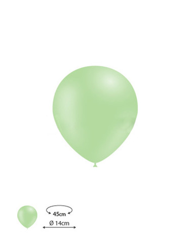 Globos látex verde menta 100 und. 45cm | Ducaval | Envíos 24/48 horas
