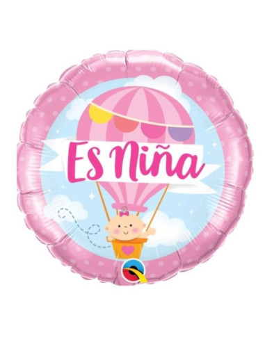 Globo foil es niña rosa 43 cm  | Ducaval | Envíos 24/48 horas