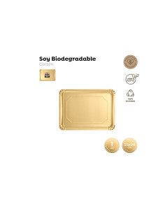 BANDEJA CARTON RECT METALIZADA 25X34CM | Ducaval | Envías 24/48 horas