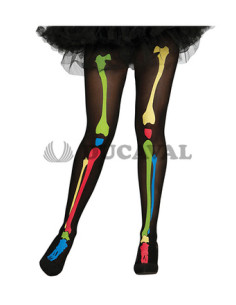 Pantys Esqueleto Multicolor  Disfraces Ducaval