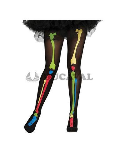 Pantys Esqueleto Multicolor  Disfraces Ducaval