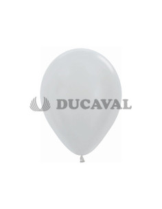 Globo látex satín plata 12.5cm 100ud | Ducaval | Envíos 24/48 horas 