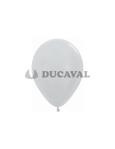 Globo látex satín plata 12.5cm 100ud | Ducaval | Envíos 24/48 horas 