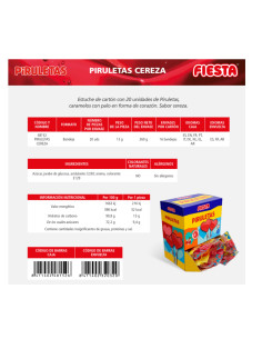 PIRULETA CEREZA 13G 20UD | Ducaval | Envías 24/48 horas 
