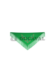 Mantón grande  bordado verde