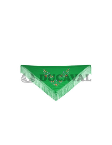 Mantón grande  bordado verde
