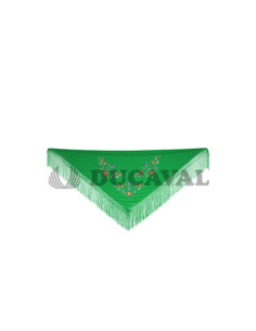 Mantón grande  bordado verde