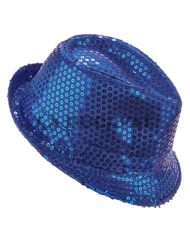 Sombrero lentejuelas azul royal