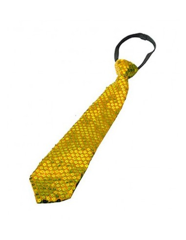 Corbata lentejuelas dorada
