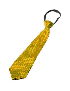 Corbata lentejuelas dorada
