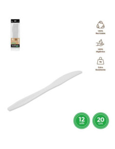 Cuchillo reut. blanco 20CM 12UDS | Ducaval | Envías 24/48 horas 