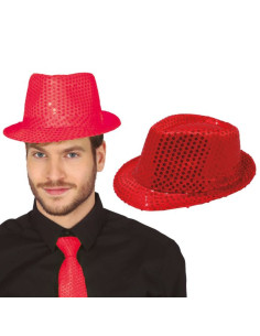 Sombrero lentejuelas rojo