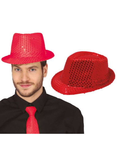 Sombrero lentejuelas rojo