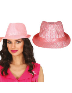 Sombrero lentejuelas rosa