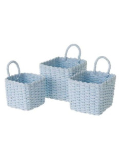 Cesta de Papel Trenzado Azul 17x17x16cm | Ducaval | Envíos 24/48h