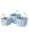Cesta de Papel Trenzado Azul 17x17x16cm | Ducaval | Envíos 24/48h