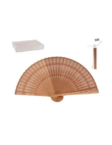 Abanico sándalo natural 22cm | Ducaval | Envías 24/48 horas 