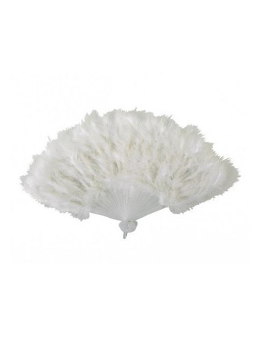 Abanico plumas blanco