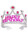 Tiara Felliz Cumpleaños con gemas rosas | Ducaval | Envías 24/48 hora