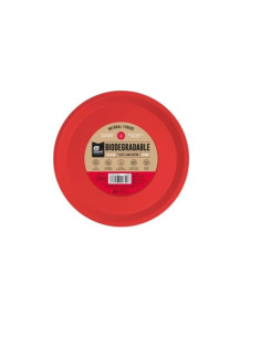 plato llano rojo BIODEGRADABLE 20.5cm 10ud | Ducaval | Envíos 24/48 h