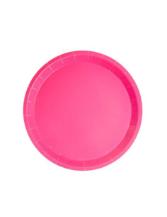 plato llano rosa fucsia BIODEGRADABLE 20.5cm 10ud | Ducaval | Envíos 