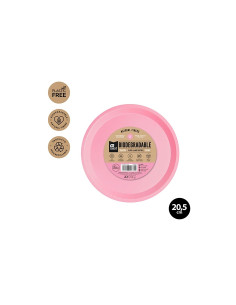 plato llano rosa pastel BIODEGRADABLE 20.5cm 10ud | Ducaval | Envíos 