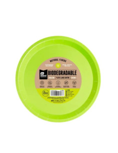 plato llano verde lima BIODEGRADABLE 20.5cm 10ud | Ducaval |  Envíos 