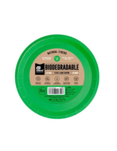 Plato llano verde BIODEGRADABLE 17cm 12ud | Ducaval | Envíos 24/48 ho