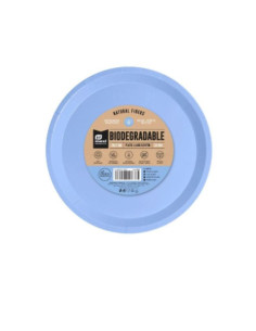 plato llano azul pastel BIODEGRADABLE 20.5cm 10ud | Ducaval | Envíos 