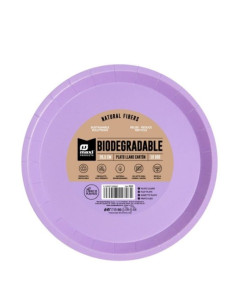 plato llano lavanda BIODEGRADABLE 20.5cm 10ud | Ducaval | Envíos 24/4