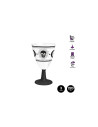 Copa agua calavera pie negro reutilizable 220cc 3ud| Ducaval | Envíos