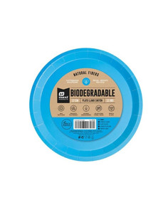 Plato llano azul BIODEGRADABLE 17cm 12ud | Ducaval | Envíos 24/48 hor