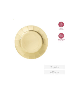 Bajo plato redondo carton oro 33CM 2UD | Ducaval | Envías 24/48 horas