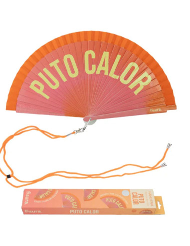 Abanico pintado puto calor naranja degradado | Ducaval | Envías 24/48
