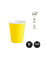 Vaso amarillo cartón BIODEGRADABLE 270cc 10ud | Ducaval | envios 24/4