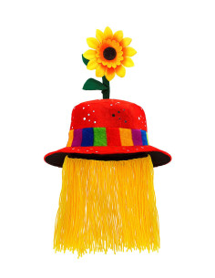 Sombrero terciopelo de payaso con pelo y girasol| Ducaval | Envías 24