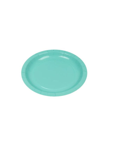 Plato cartón aguamarina 20cm | Ducaval | Envíos 24/48 horas