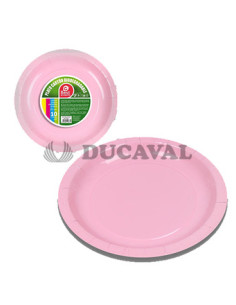 Plato cartón rosa baby 20cm  Disfraces Ducaval