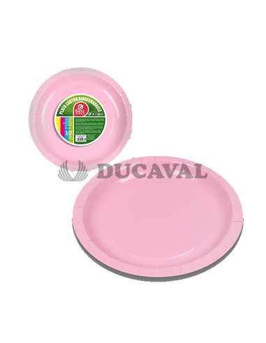 Plato cartón rosa baby 20cm  Disfraces Ducaval