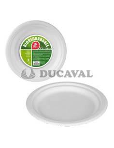 Plato biodegradable grande 22,00 x 1,90cm | Ducaval | 2448 h envios